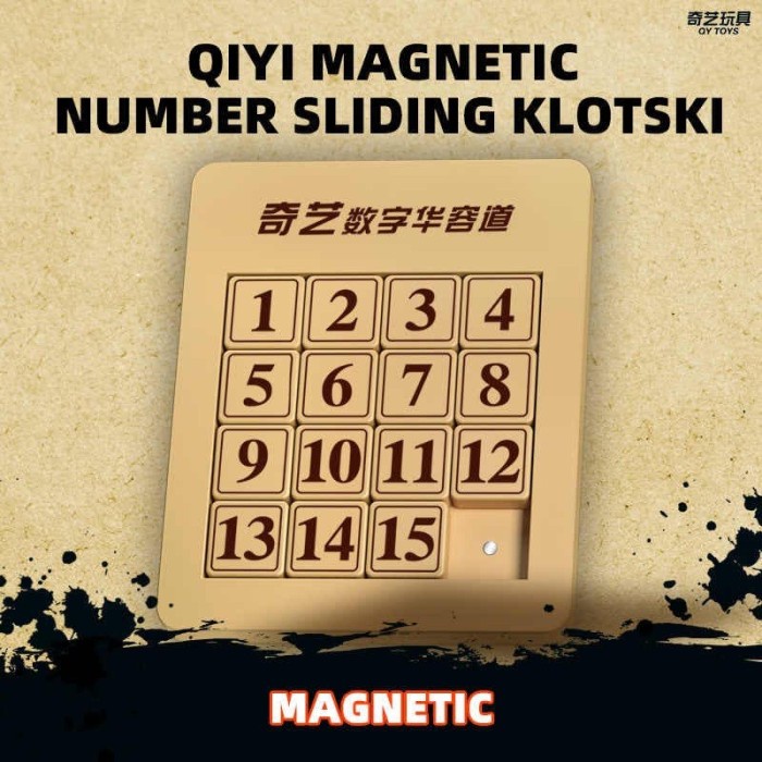 Ready Klotski Board Puzzle 15 Angka Magnetic Number 4X4 Produsen Rubik Qiyi