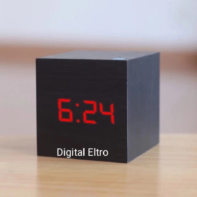Jam Kayu Digital Led /Wooden Clock Digital Led