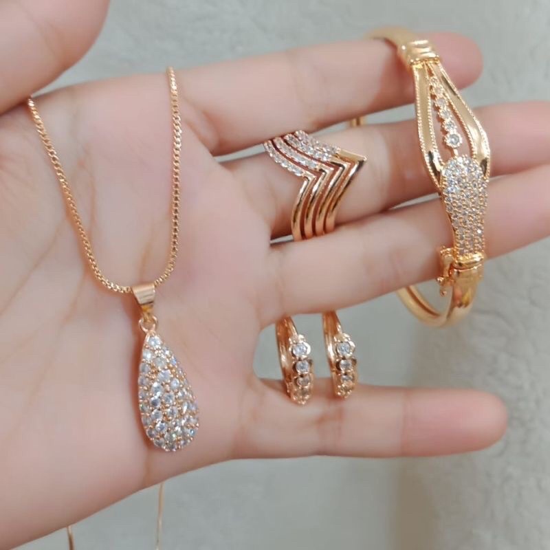 accDKI- Mirip Emas 1 Set Perhiasan Wanita Dewasa Labu Bisa Milih Model Sesuai Gambar Berbahan