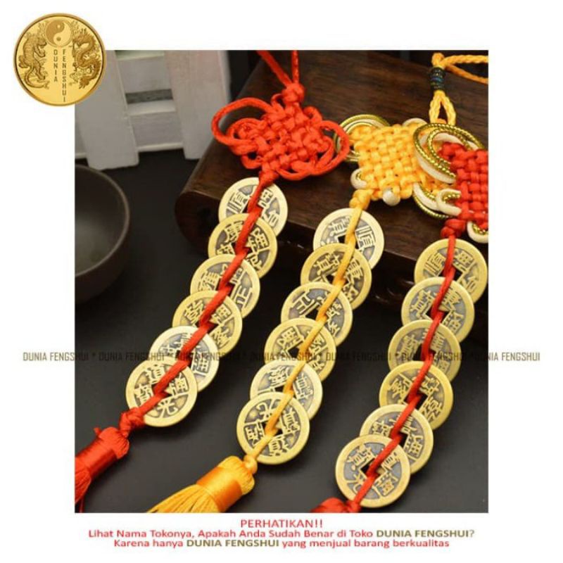 accDKI- Koin Coin Keberuntungan Fengshui Ikat 6 Pembawa Rejeki