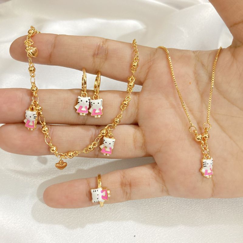 accDKI- satu set perhiasan anak wanita perhiasan titanium