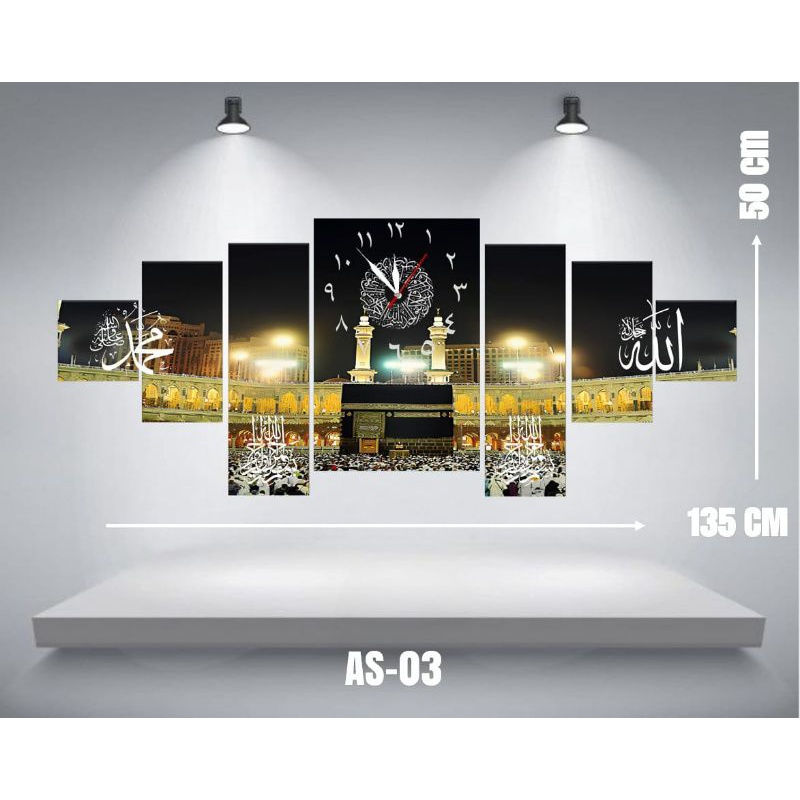 PROMO GILA [TERMURAH] JAM DINDING KALIGRAFI JUMBO 1 SET ISI 7 PCS TERBARU/JAM DINDING KALIGRAFI