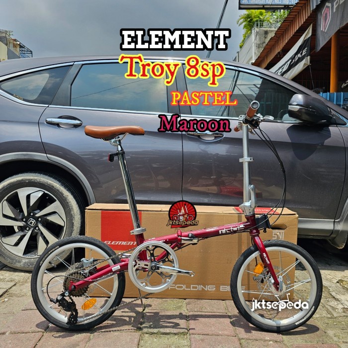 Menarik Sepeda Lipat Element Troy 8Speed Pastel