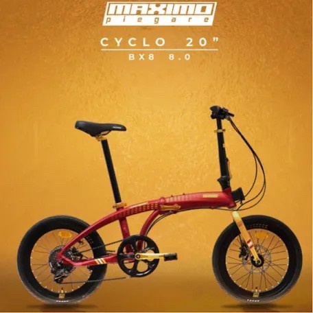 Stok Terbatas Sepeda Lipat Folding Bike 20" Family Bike Maximo Piegare Bx8 8.0 Alloy Hidrolik