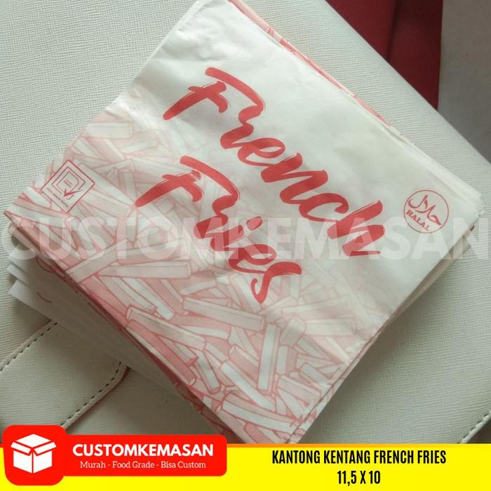 Mari- Kertas Kentang Goreng isi 50, kantong Kentang Goreng, Kemasan Kertas Kentang Goreng, Wadah