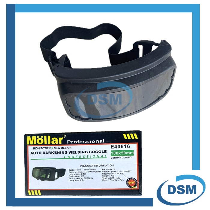 MOLLAR Goggle Auto Darkening Welding Kacamata Las Otomatis Gelap Dark