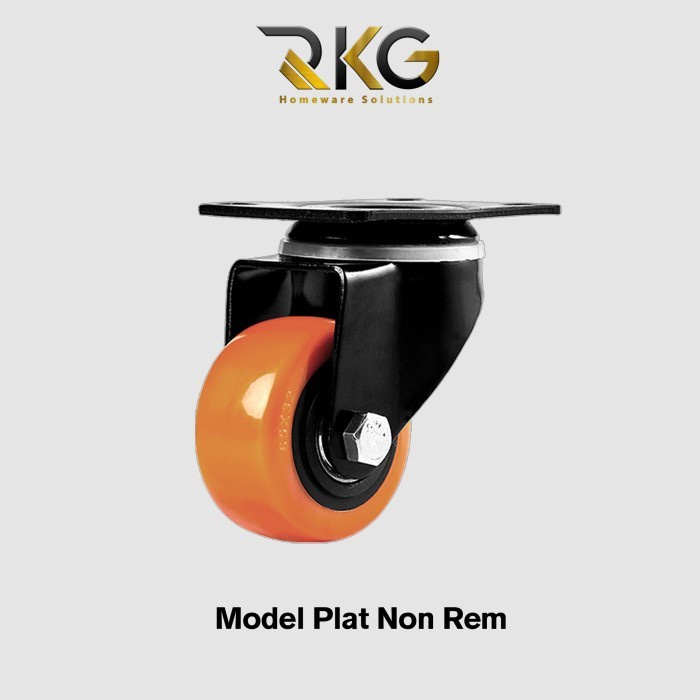 FUKUDA Roda Kastor 2 Inch TEBAL Plus Rem / Castor Swifel Plate Etalase