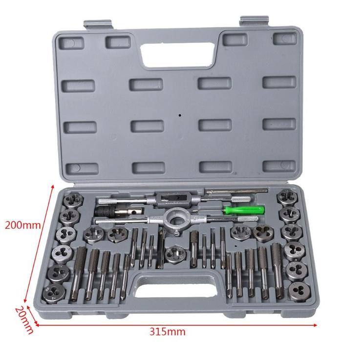 terbaru  40 pcs hand metric tap die set alat ulir tangan tungsten carbide screw thread bit tap