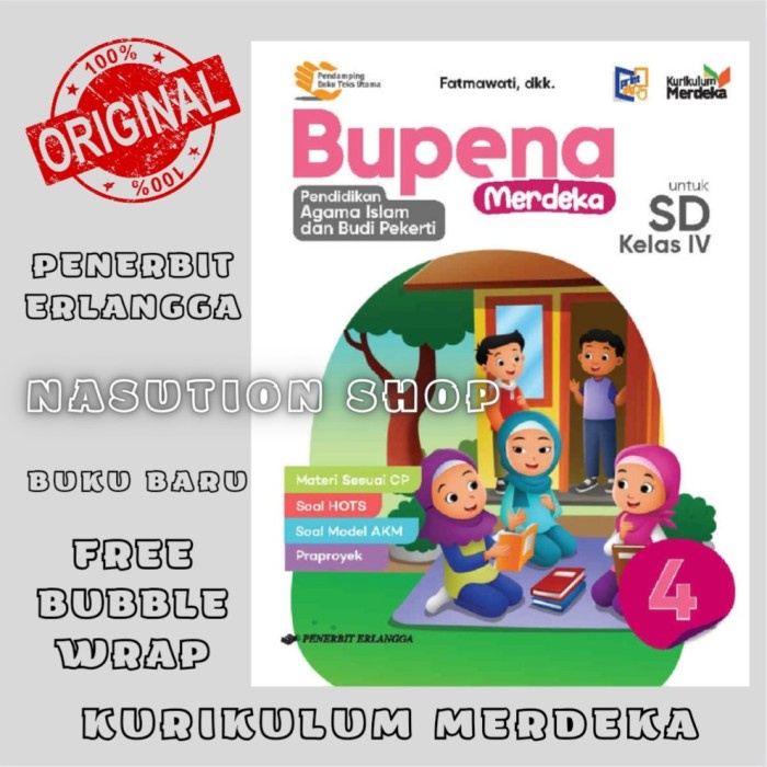 

terbaru !!! buku bupena agama islam kelas 4 sd erlangga kurikulum merdeka original ready