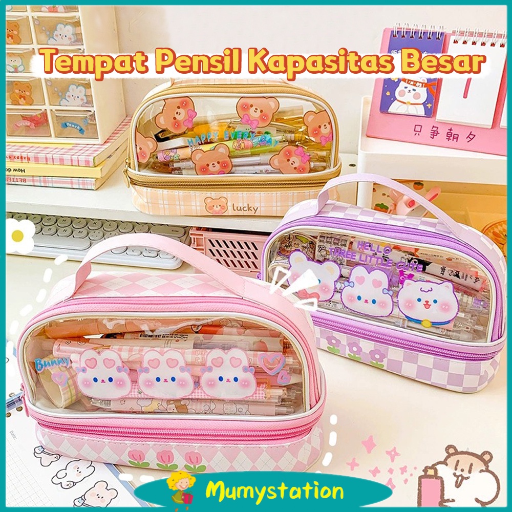 

Mumystation Tas Alat Tulis Transparan Berkapasitas Besar Tempat Pensil Murid Lucu Kotak Pensil Anak