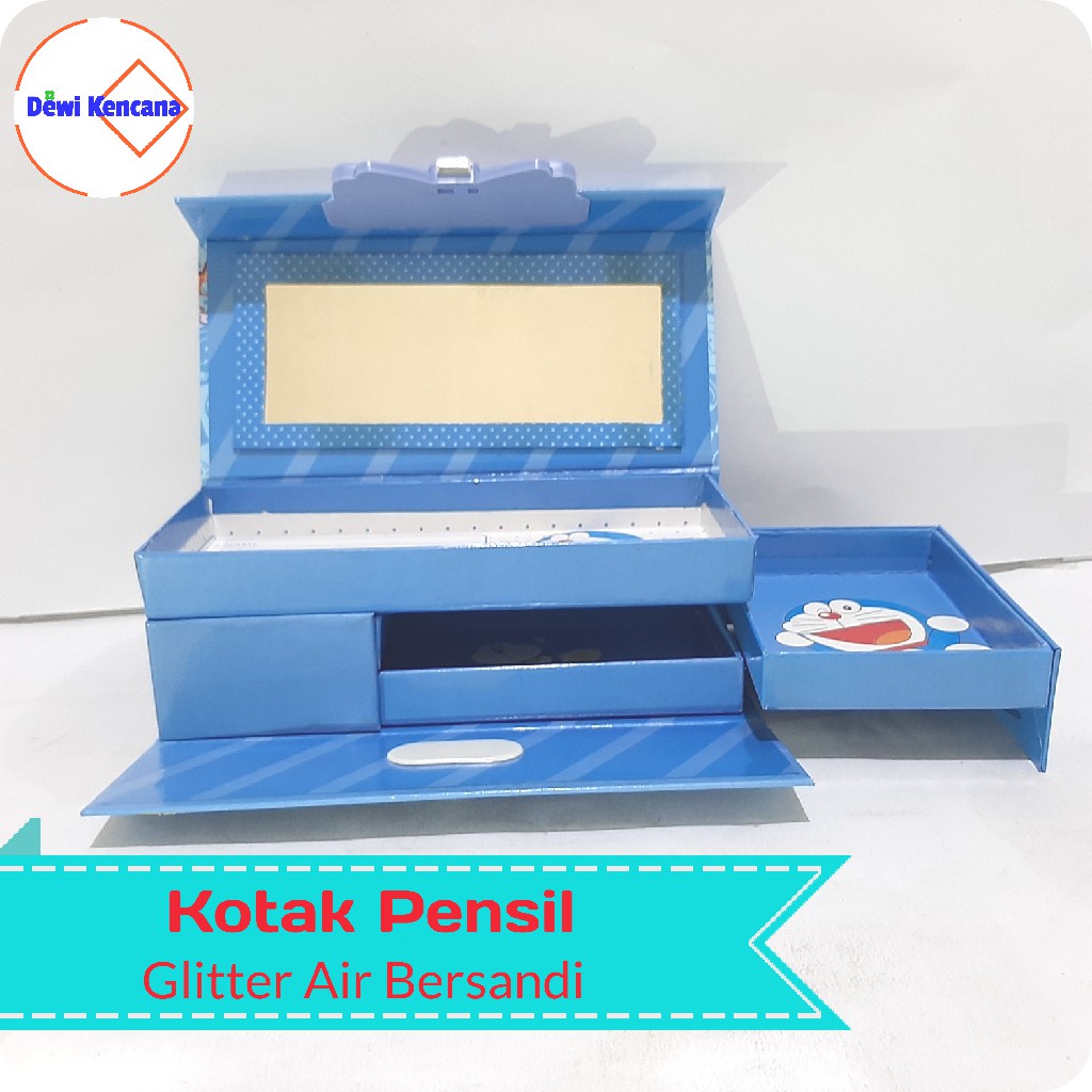 

Kotak Pensil Air Glitter Kode Sandi 3 Tingkat