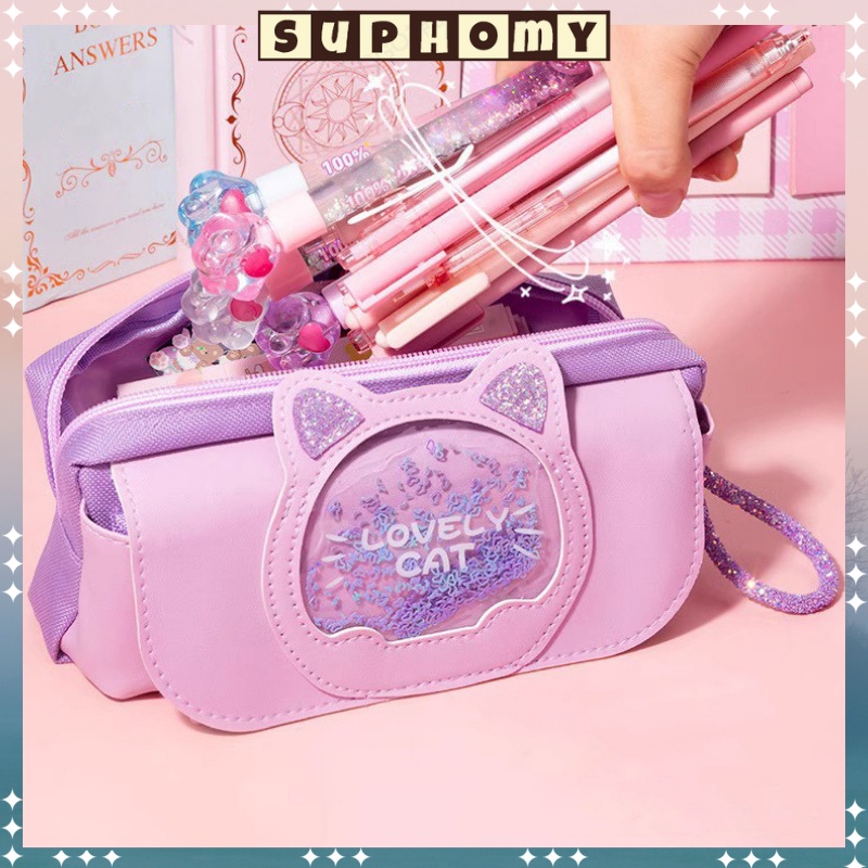 

Tempat Pencil Tas Pensil Kotak Pensil Aesthetic Tempat Alat Tulis Bahan Pvc Berkapasitas Besar