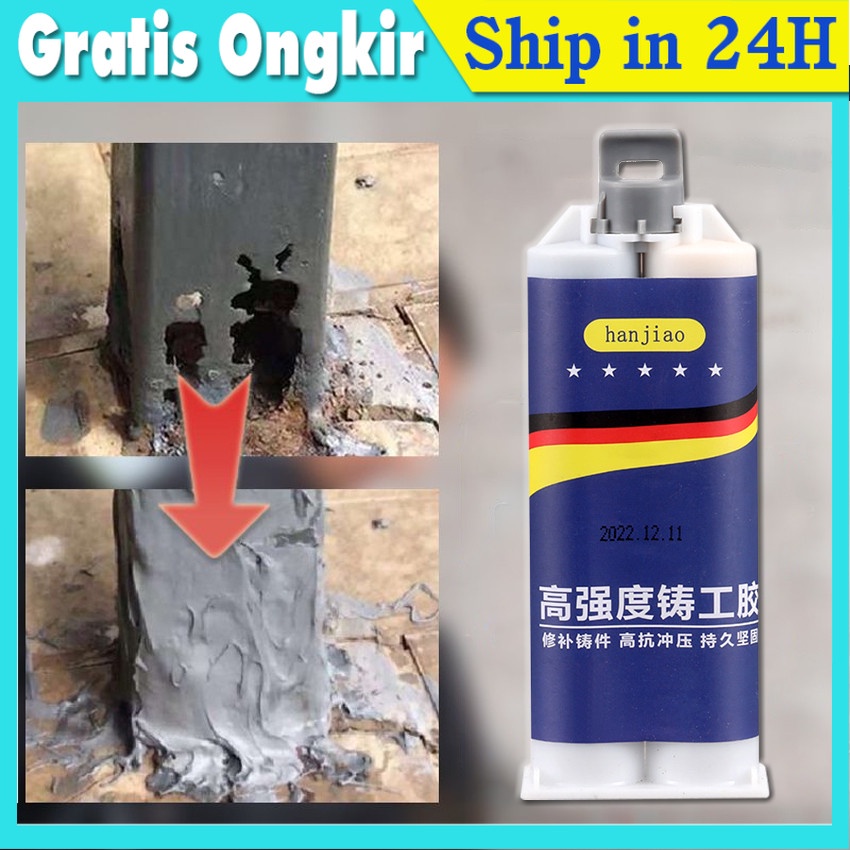 Lem Besi AB Epoxy Metal Untuk Reparasi Mobil 100g Rumah (Lem Besi Kayu Kaca Plastik Karet Metal)Lem