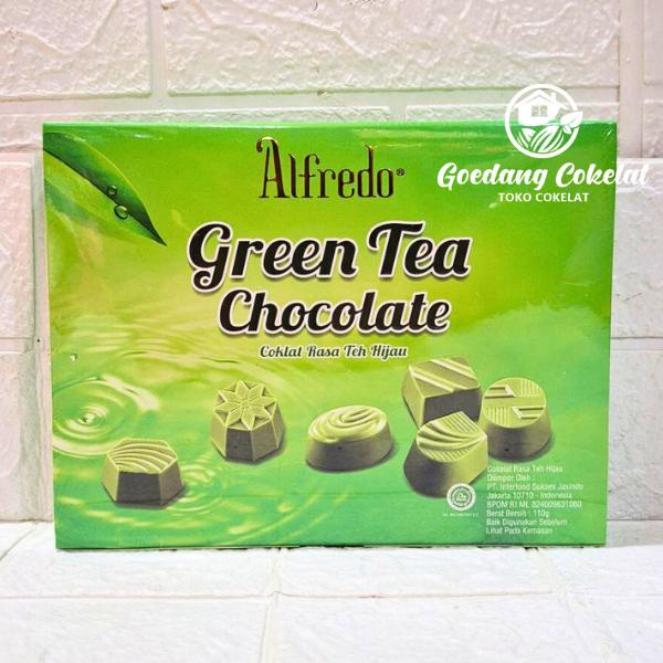 

terbaru !!! alfredo fine chocolate in box 110g green tea milk dark white chocolate 110g ready