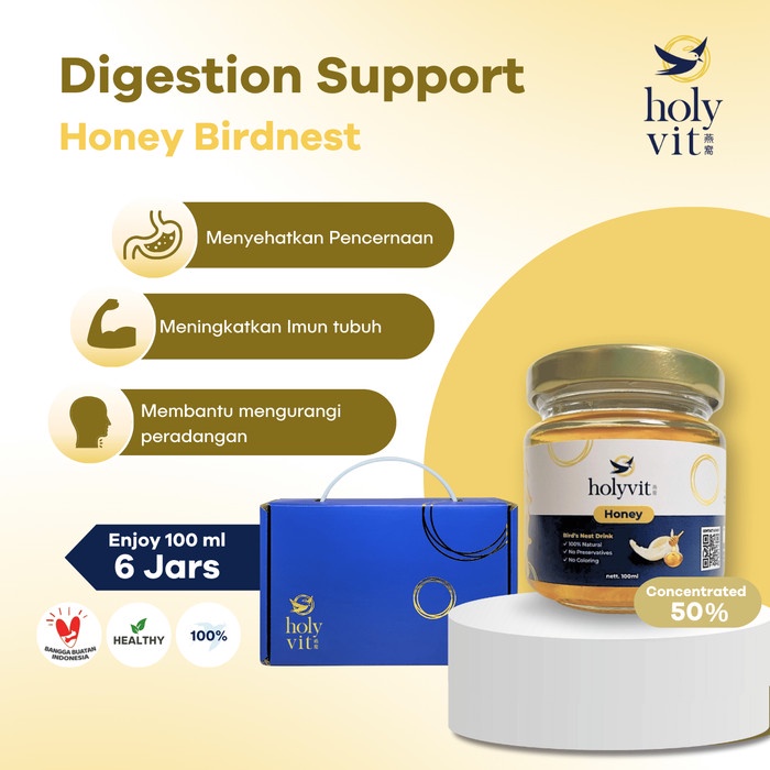 

Holyvit Honey Digestion Support Minuman Sarang Burung Walet - 6 x 100ml