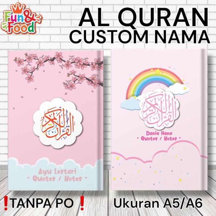 

AL-QURAN CUSTOM NAMA UKURAN A5 A6 / QURAN TERJEMAHAN BISA TULIS NAMA SENDIRI DI COVER / QUR'AN HARD