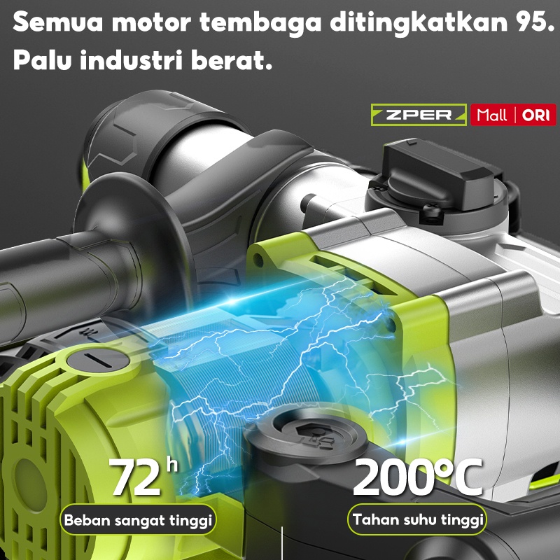 Promo Zper Rotary Hammer Drill Mesin Bor Beton Electric Hammer Impact Bor Tembok Bobok Beton Palu