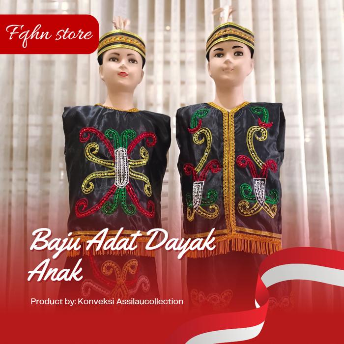 Baju Adat Anak Kalimantan Timur/Dayak satuan (Laki/Cewek)