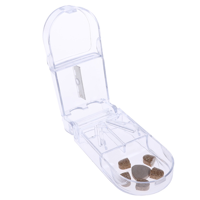SALE Mini White Portable Pill Cutter Medicine Box Pill Crusher Grinder Splitter Tablet Cutter Divide