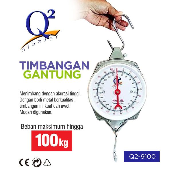 Timbangan Gantung Q2 100kg Manual Q2 9100 Timbangan gantung mini Timbangan Gantung Online Timbangan 