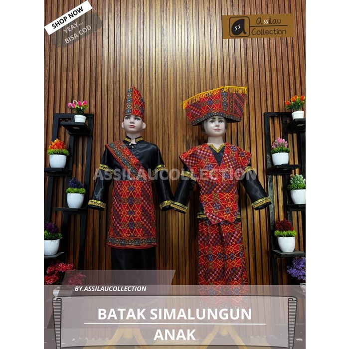 Baju Adat Anak Batak Simalungun Satuan (Laki/Cewek) Pakaian Aksesoris