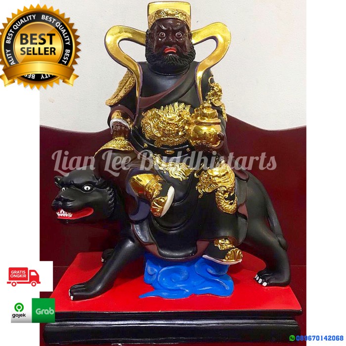 patung dewa rejeki hantatkong / zhao gong ming uk 12 inch 30 cm