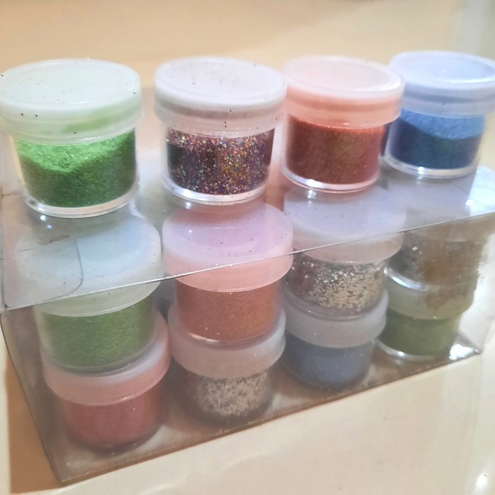 KOMPLIT Bubuk Gliter Warna Warni Untuk Prakarya Kreasi Mainan Anak Edukatif