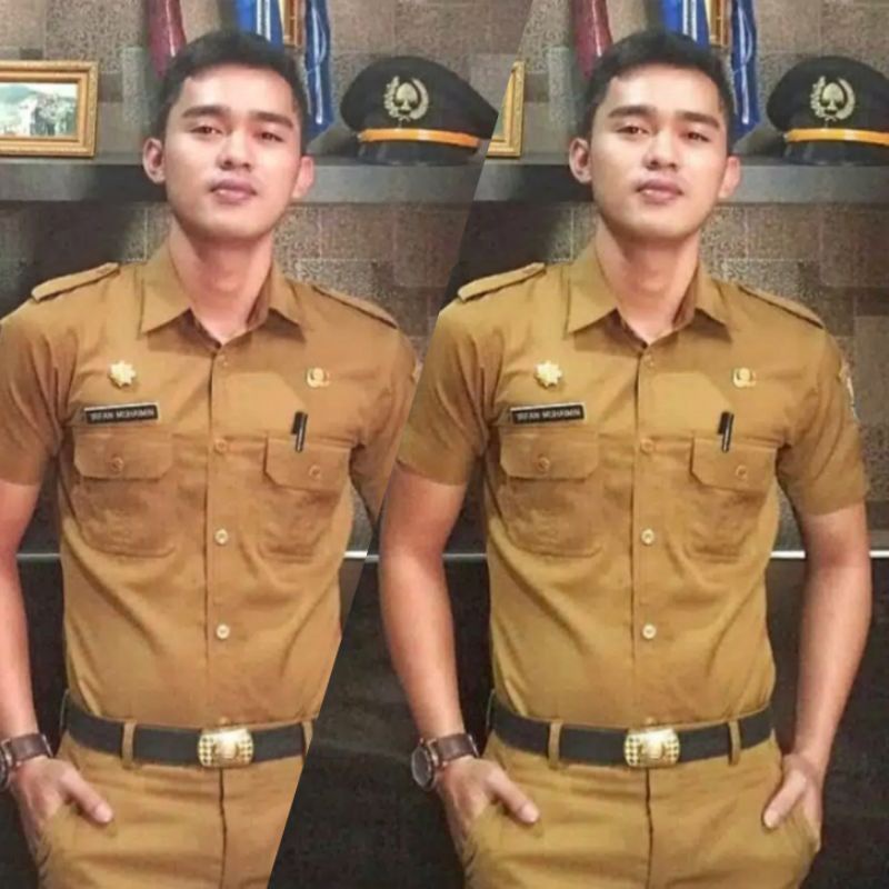PROMO / Setelan Seragam PNS cokelat - Baju ASN - seragam Pegawai negeri sipil Laki-laki