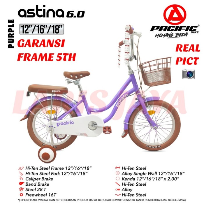 TERBAIK SEPEDA ANAK PEREMPUAN MINI 16 PACIFIC ASTINA 6.0 SEPEDA MINI KERANJANG PACIFIC