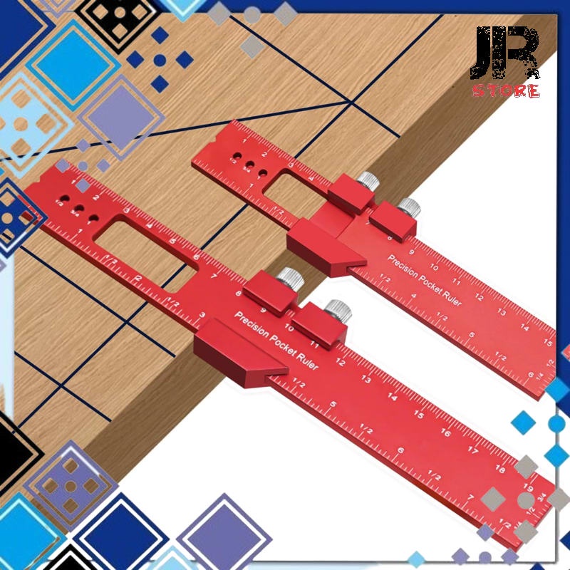 

Penggaris Mark Line Gauge T Type Woodworking Measuring Ruler 300mm C200 Red