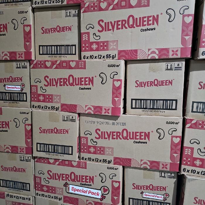

Silverqueen 55gr bessar milk cashew isi 10pc edisi spesial pack Chocolate Cokelat Coklat