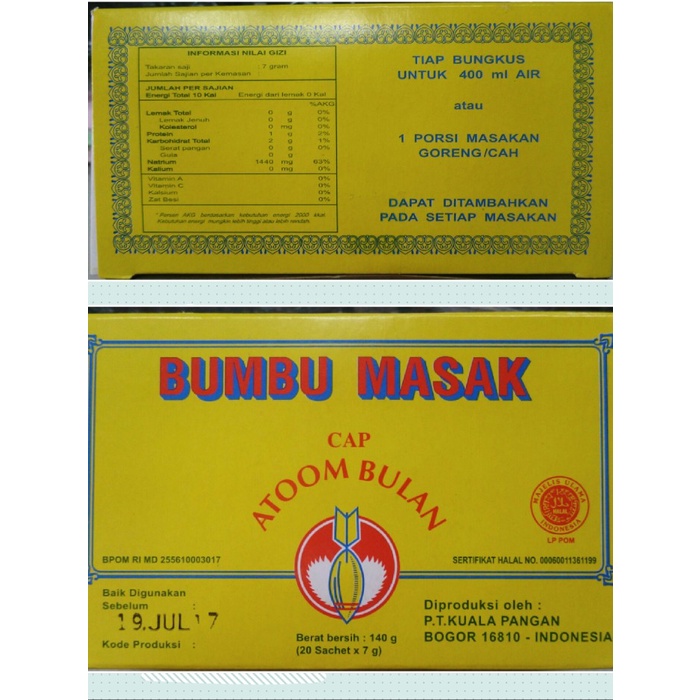 

Bumbu Masak Cap Atoom Atom Bulan
