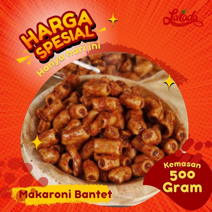

Makaroni Bantet Kemasan 500gram - Cemilan Pedas Food Snacks Makanan Kering