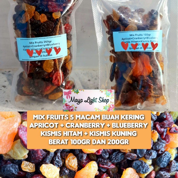 

jual mix fruit dry fruit buah kering raisin kismis apricot blueberry