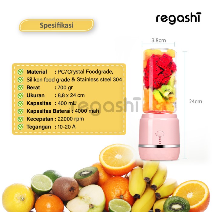 New  Portable Juicer Blender 500Ml 6 Mata Pisau Food Grade Sus 304