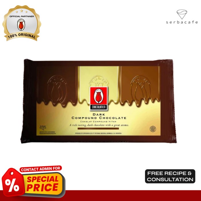 

READY STOK TULIP DARK CHOCOLATE COMPOUND (1 KG) READYY