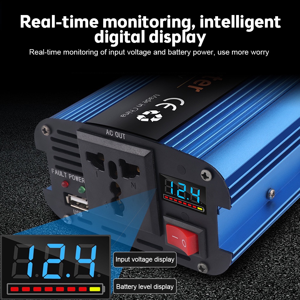 IMPORT 6000W PURE SINE WAVE INVERTER CAR SOLAR INVERTER 12V/24V 220V SINE WAVE VOLTAGE CONVERTER