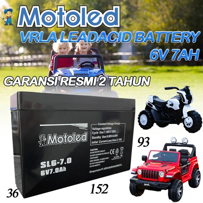 MOTOLED AKI MOBIL MAINAN 6V7AH ASLI AKI 6V7AH AKI KERING 6 VOLT 7AH GARANSI 2 TAHUN ORIGINAL