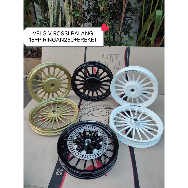 Velg Racing V Rossi Venom Galaxy Palang 18+Piringan 260mm Motor Beat Karbu/Beat Esp/Beat Fi/Beat