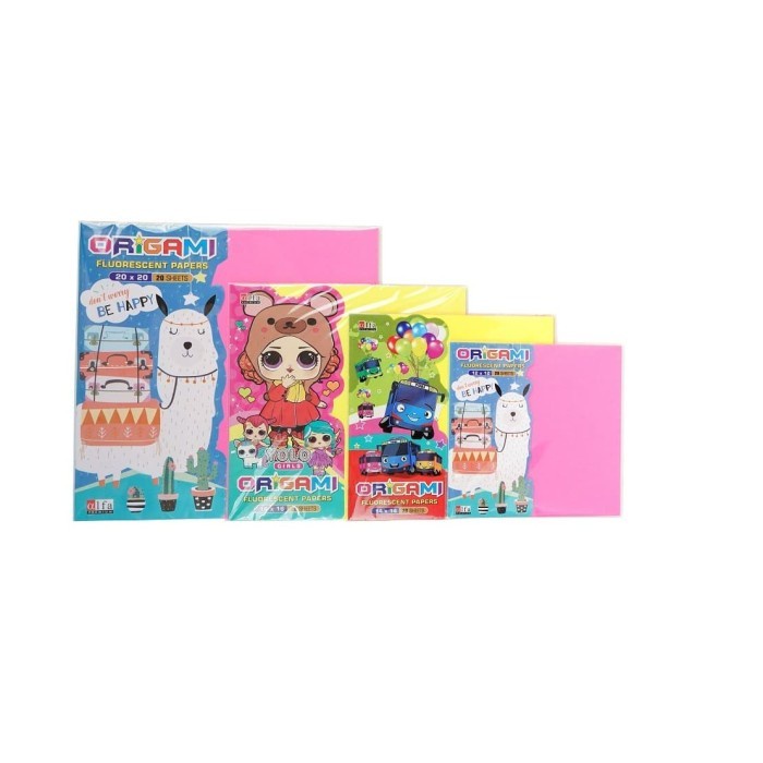 

(BestSeller) Kertas Lipat Origami Florencent Alfa 20x20 cm 2 Sisi