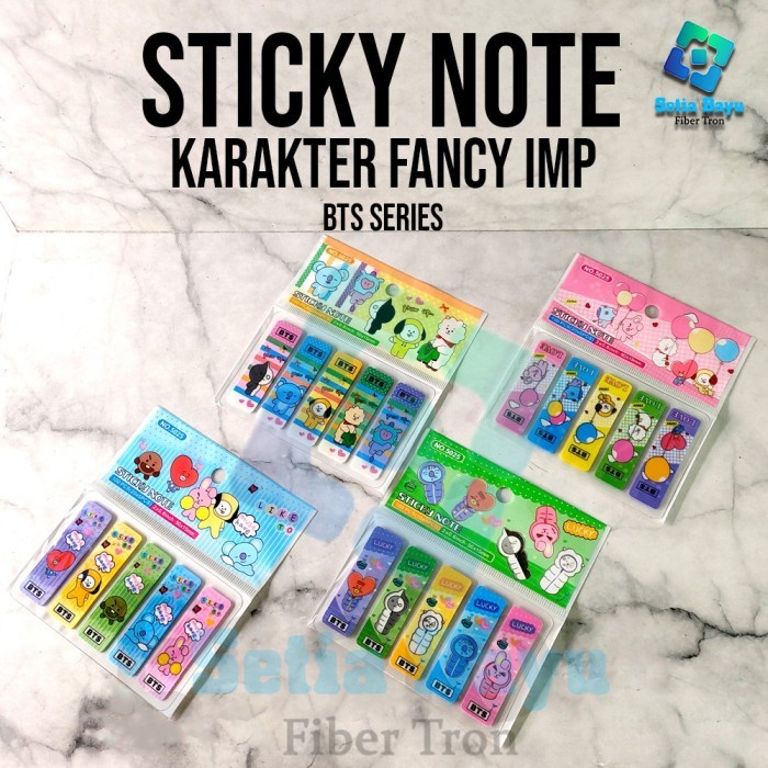 

(BestSeller) Pembatas Buku Sticky Note Lucu Karakter Sticky Notes BTS Fancy