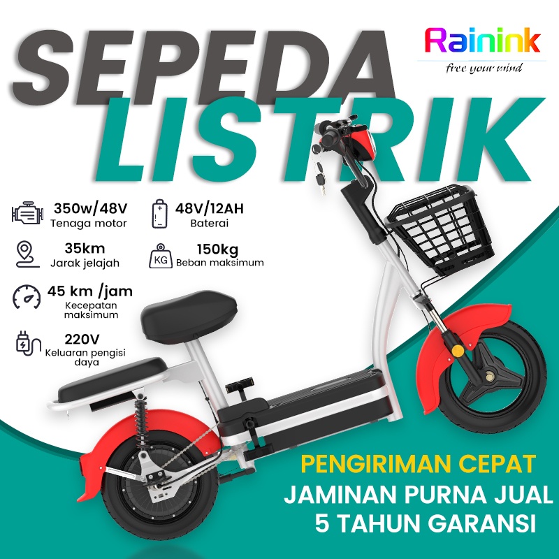 Geekman Sepeda Listrik Murah 48V12AH Garansi Resmi