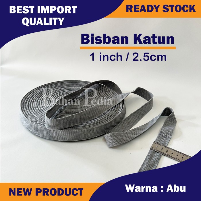

[ROLL 45MTR] TALI WEBBING BISBAN KATUN TEBAL COTTON IMPORT 1INCH 2.5CM