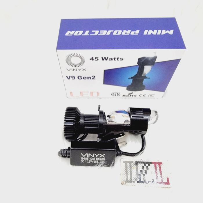 LAMPU UTAMA LED H4 VINYX V9 GEN 2 PRO PROJECTOR MINI PROJIE LENS LENSA
