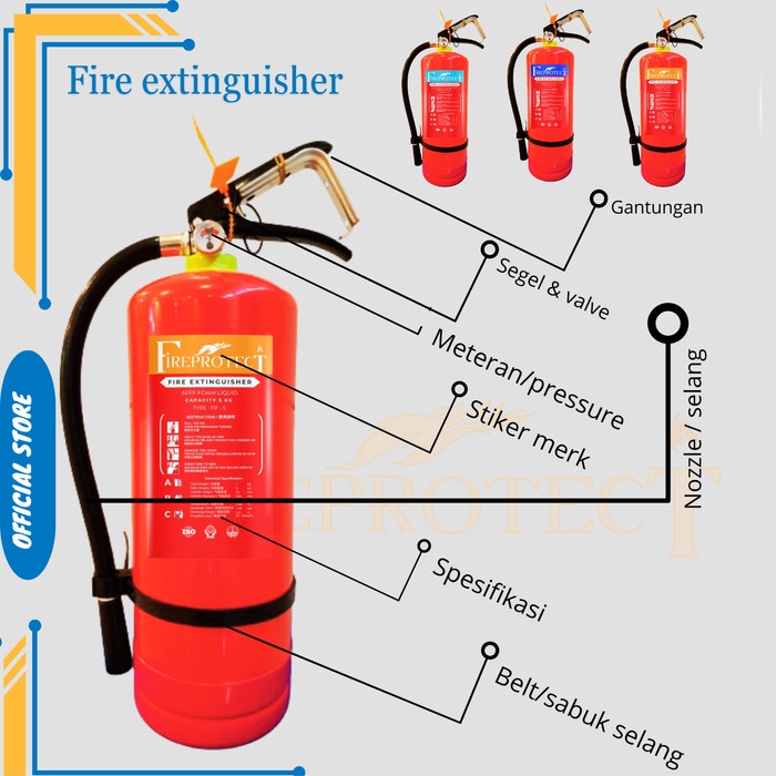 Apar pemadam Clean agent AF11 3kg / apar halon free 3kg merk Fire protect