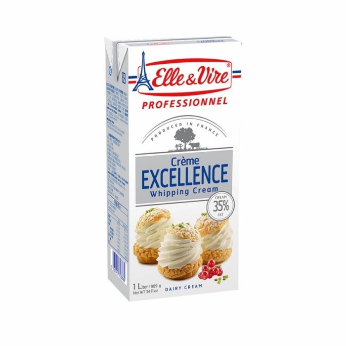 

(BestSeller) Whipping Cream Elle & Cream Exellence 1 Liter