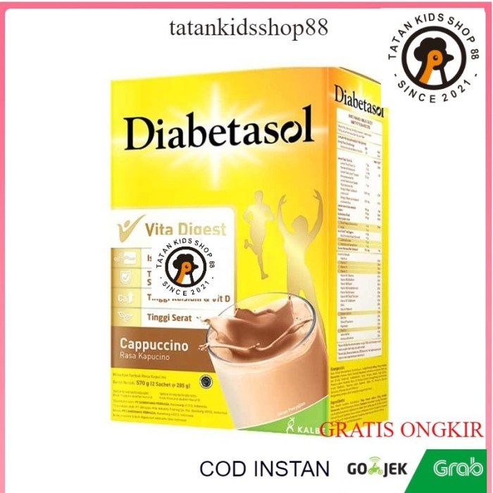 

(BestSeller) Diabetasol 570gr Susu Rasa Vanilla Coklat Capucino Nutrisi Pengganti Makan Kontrol Gula