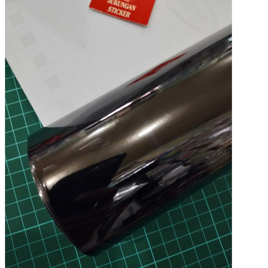 Premium Stiker - Sticker Vinyl Maxdecal Black Mirror Chrome - Skotlet Hitam Krom Max decal - MH15