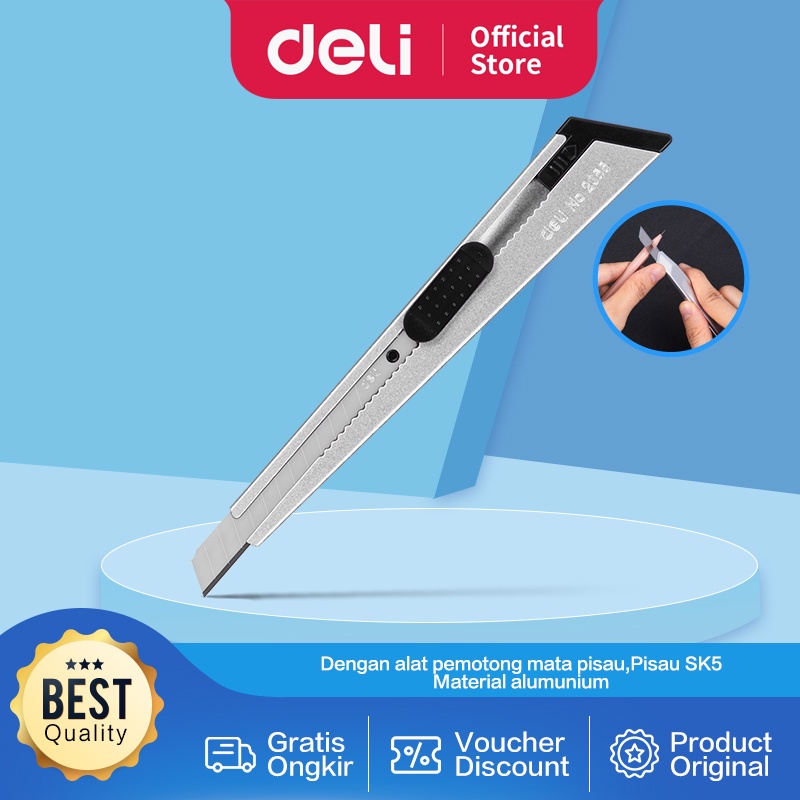 

Deli Cutter / Pisau Pemotong SK5 Auto-lock System Material Alumunium 2055