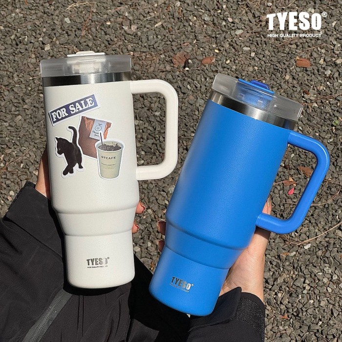 Sale Tyeso Tumbler Gagang Stainless 1200Ml / Tumbler Tyeso Ukuran Besar / Tyeso Tumbler Handle